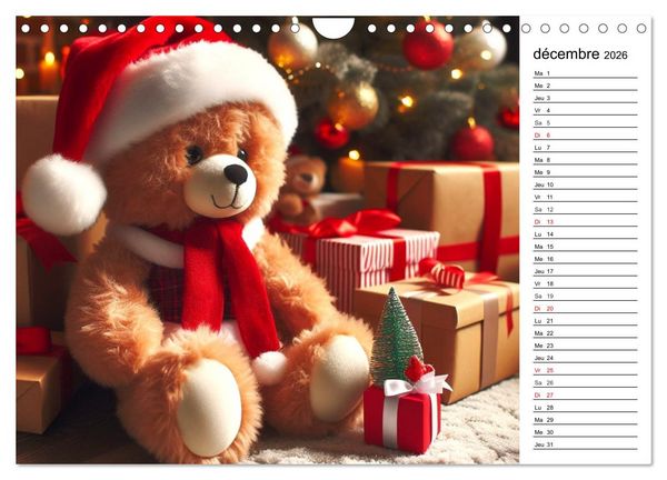 Produktbild: Un voyage enchant&eacute; au pays des oursons -Des oursons cr&eacute;&eacute;s par l'IA (Calendrier mural 2026 DIN A4 vertical), CALVENDO calendrier mensuel