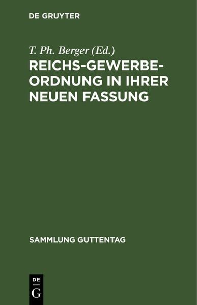 Produktbild: Reichs-Gewerbe-Ordnung in ihrer neuen Fassung