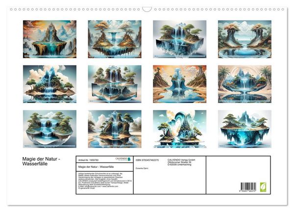 Produktbild: Magie der Natur - Wasserf&auml;lle (Wandkalender 2026 DIN A2 quer), CALVENDO Monatskalender