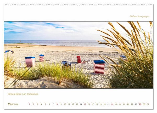 Produktbild: Borkum Inselpanorama (Wandkalender 2026 DIN A2 quer), CALVENDO Monatskalender