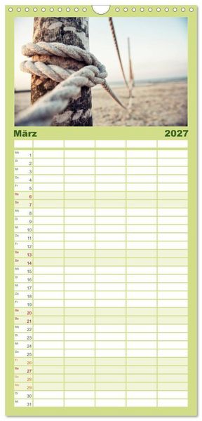 Produktbild: Familienplaner 2027 - Wangerooge &ndash; Eine Perle in der Nordsee. mit 5 Spalten (Wandkalender, 21 x 45 cm) CALVENDO