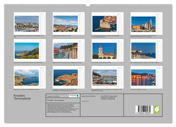 Produktbild: Kroatien, Terminplaner (hochwertiger Premium Wandkalender 2026 DIN A2 quer), Kunstdruck in Hochglanz