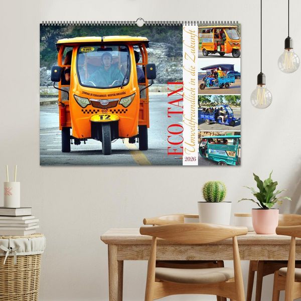 Produktbild: ECO TAXI - Umweltfreundlich in die Zukunft (Wandkalender 2026 DIN A2 quer), CALVENDO Monatskalender