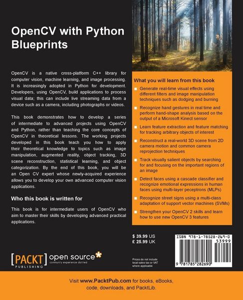 Produktbild: OpenCV with Python Blueprints