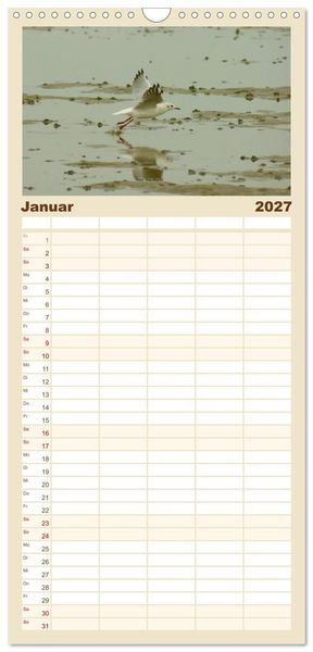Produktbild: Familienplaner 2027 - An der Nordsee mit 5 Spalten (Wandkalender, 21 x 45 cm) CALVENDO