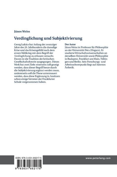 Produktbild: Verdinglichung und Subjektivierung