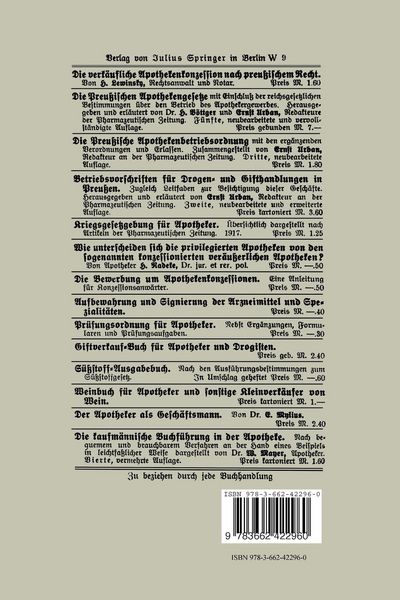 Produktbild: Die Apothekenbetriebsrechte in Preu&szlig;en