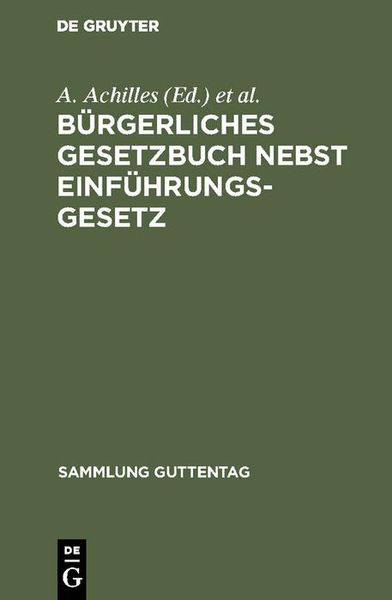 Produktbild: B&uuml;rgerliches Gesetzbuch nebst Einf&uuml;hrungsgesetz