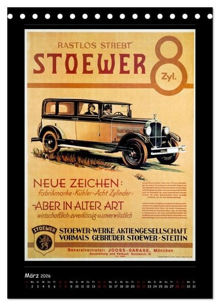 Produktbild: Historische Automobilplakate (Tischkalender 2026 DIN A5 hoch), CALVENDO Monatskalender