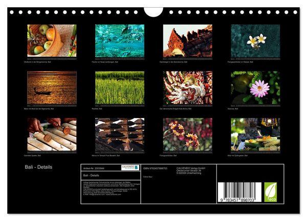 Produktbild: Bali - Details (Wandkalender 2026 DIN A4 quer), CALVENDO Monatskalender