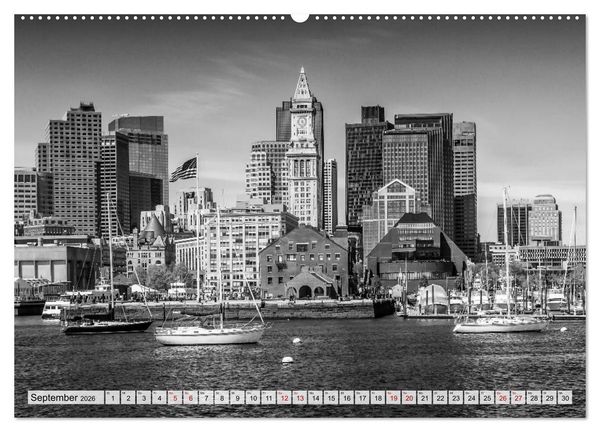 Produktbild: BOSTON Monochrome Stadtansichten (hochwertiger Premium Wandkalender 2026 DIN A2 quer), Kunstdruck in Hochglanz