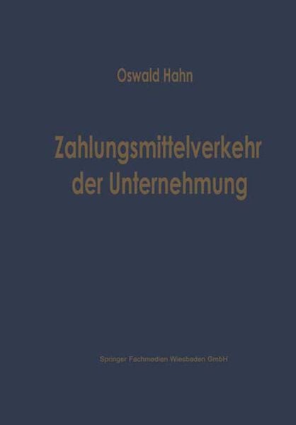 Produktbild: Zahlungsmittelverkehr der Unternehmung