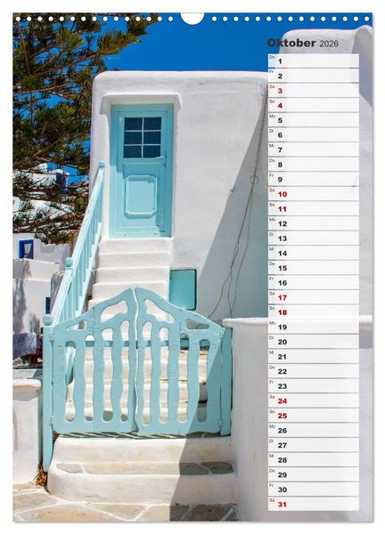 Produktbild: Bunte Treppen auf Mykonos - Reiseplaner (Wandkalender 2026 DIN A3 hoch), CALVENDO Monatskalender