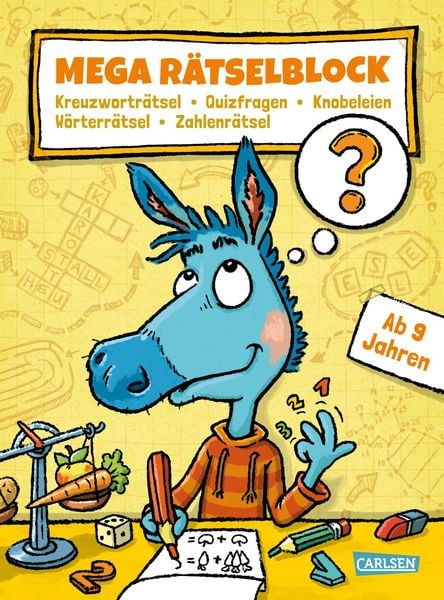 Produktbild: Mega R&auml;tselblock &ndash; Kreuzwortr&auml;tsel, Quizfragen, Knobeleien, W&ouml;rterr&auml;tsel, Zahlenr&auml;tsel