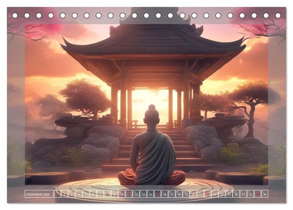 Produktbild: M&eacute;ditation Le chemin vers la s&eacute;r&eacute;nit&eacute; (Calendrier de bureau 2026 DIN A5 vertical), CALVENDO calendrier mensuel