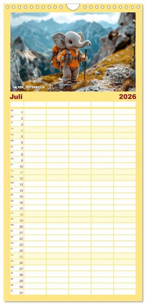 Produktbild: Familienplaner 2026 - Die Mikrofanten auf Europareise mit 5 Spalten (Wandkalender, 21 x 45 cm) CALVENDO