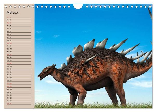 Produktbild: Dinosaurier. Urzeitliche Giganten (Wandkalender 2026 DIN A4 quer), CALVENDO Monatskalender