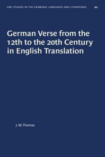 Produktbild: German Verse from the 12th to the 20th Century in English Translation