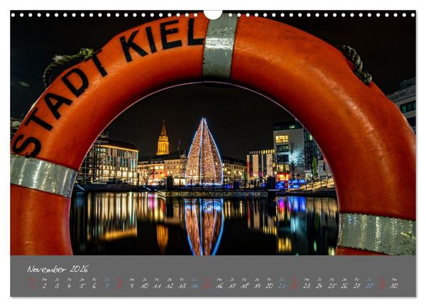 Produktbild: So sch&ouml;n ist Kiel im Dunkeln (Wandkalender 2026 DIN A3 quer), CALVENDO Monatskalender