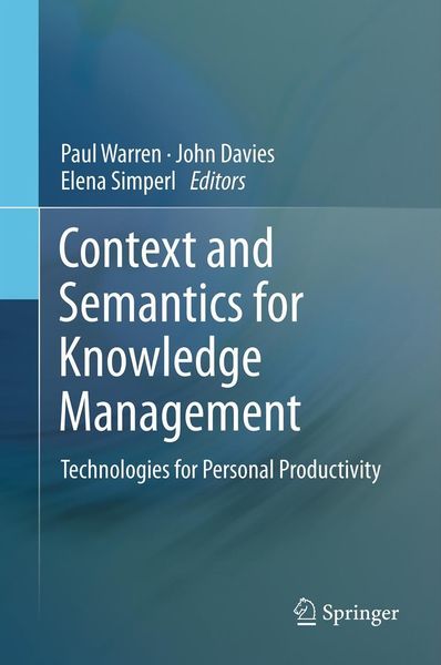 Produktbild: Context and Semantics for Knowledge Management
