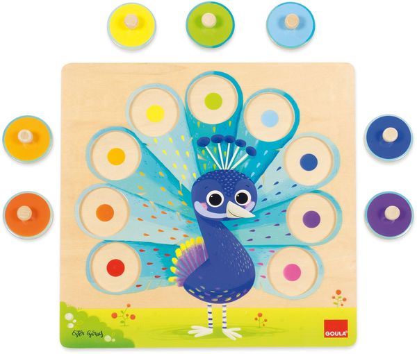 Goula - Holzpuzzle Pfau