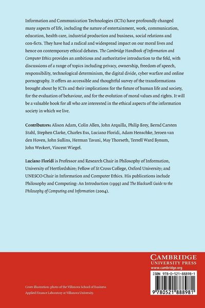 Produktbild: The Cambridge Handbook of Information and Computer Ethics