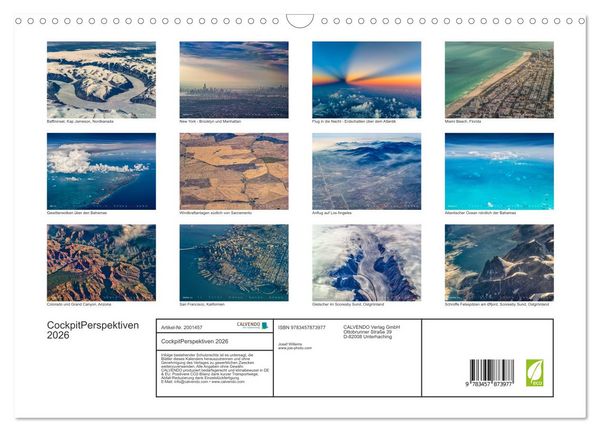 Produktbild: CockpitPerspektiven 2026 (Wandkalender 2026 DIN A3 quer), CALVENDO Monatskalender