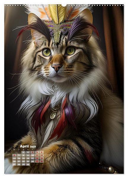 Produktbild: Inka Katzen - Katzen sind die wahren Herrscher (hochwertiger Premium Wandkalender 2026 DIN A2 hoch), Kunstdruck in Hochglanz