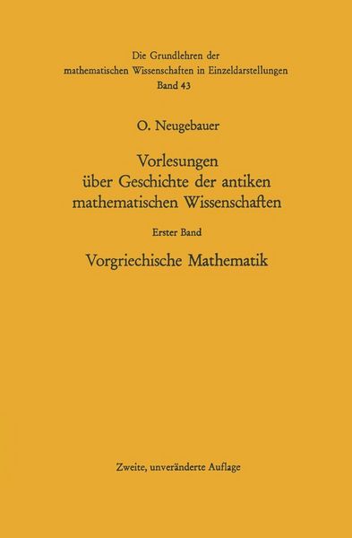 Produktbild: Vorlesungen &uuml;ber Geschichte der antiken mathematischen Wissenschaften