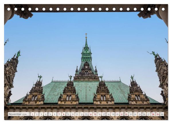 Produktbild: Hamburg. HafenCity, Kontorhausviertel und Speicherstadt. (Tischkalender 2026 DIN A5 quer), CALVENDO Monatskalender