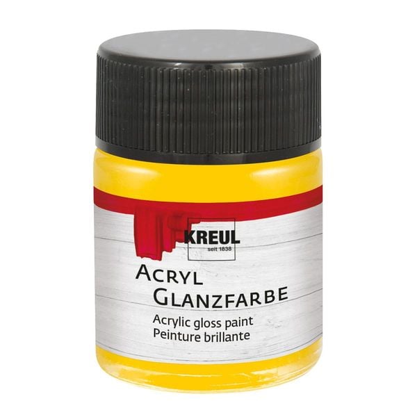 KREUL Acryl Glanzfarbe sonnengelb 50ml Glas