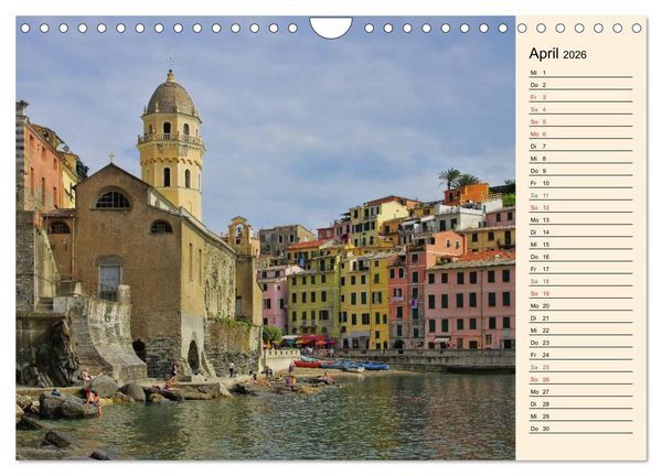 Produktbild: Cinque Terre - Malerische, vertr&auml;umte D&ouml;rfer an der ligurischen K&uuml;ste (Wandkalender 2026 DIN A4 quer), CALVENDO Monatskalender