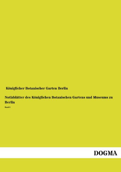 Produktbild: Notizbl&auml;tter des K&ouml;niglichen Botanischen Gartens und Museums zu Berlin