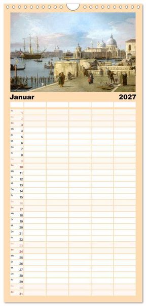 Produktbild: Familienplaner 2027 - Venedig - Gem&auml;lde aus drei Jahrhunderten. Kunstkalender mit 5 Spalten (Wandkalender, 21 x 45 cm) CALVENDO