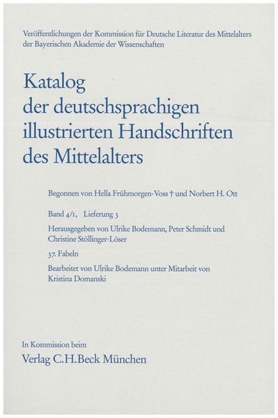 Produktbild: Katalog der deutschsprachigen illustrierten Handschriften des Mittelalters Band 4/1, Lfg. 3: 37