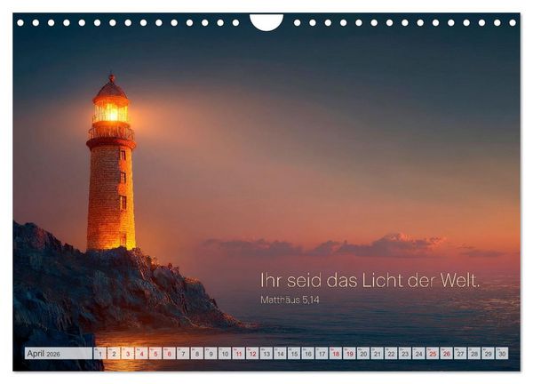 Produktbild: Psalmen und Bibelverse - Himmlische Botschaften (Wandkalender 2026 DIN A4 quer), CALVENDO Monatskalender