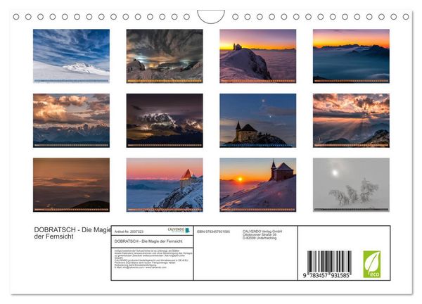Produktbild: DOBRATSCH - Die Magie der Fernsicht (Wandkalender 2026 DIN A4 quer), CALVENDO Monatskalender