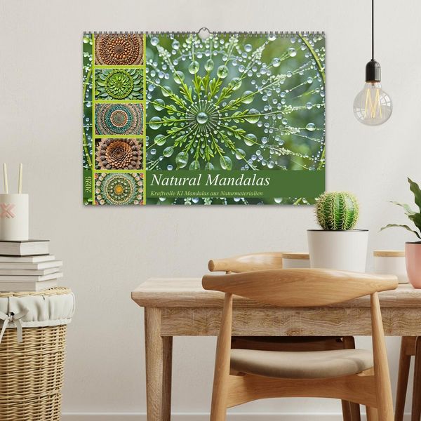 Produktbild: Natural Mandalas - Kraftvolle KI Mandalas aus Naturmaterialien (Wandkalender 2026 DIN A3 quer), CALVENDO Monatskalender