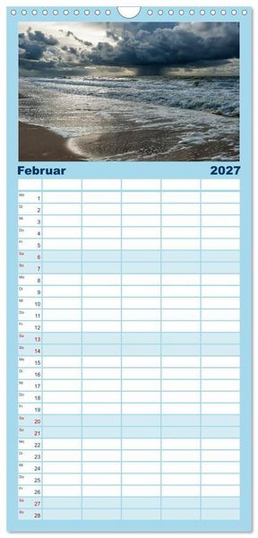 Produktbild: Familienplaner 2027 - Faszination Meer und Wolken mit 5 Spalten (Wandkalender, 21 x 45 cm) CALVENDO