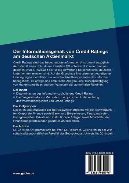 Produktbild: Der Informationsgehalt von Credit Ratings am deutschen Aktienmarkt