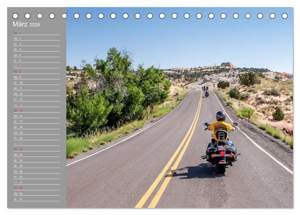 Produktbild: Biker Paradies - Die Canyons der USA (Tischkalender 2026 DIN A5 quer), CALVENDO Monatskalender