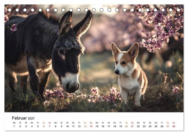 Produktbild: Beste Freunde - ein tierisch buntes Miteinander (Tischkalender 2027 DIN A5 quer), CALVENDO Monatskalender