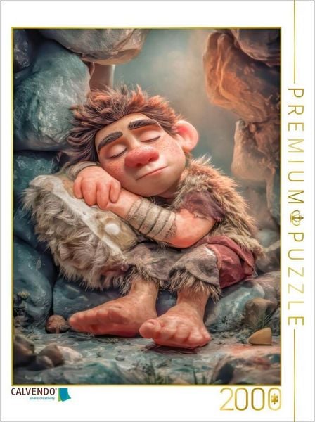 CALVENDO Puzzle Steinzeitkarikaturen | 2000 Teile Lege-Größe 90 × 67 cm Foto-Puzzle für glückliche Stunden