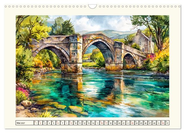 Produktbild: Irland. K&uuml;nstlerische Aquarelle zwischen K&uuml;ste und Hochland (Wandkalender 2027 DIN A3 quer), CALVENDO Monatskalender