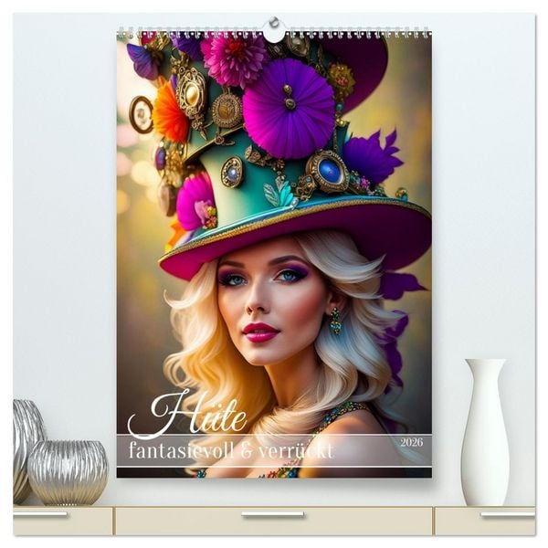 Hüte - fantasievoll und verrückt (hochwertiger Premium Wandkalender 2026 DIN A2 hoch), Kunstdruck in Hochglanz