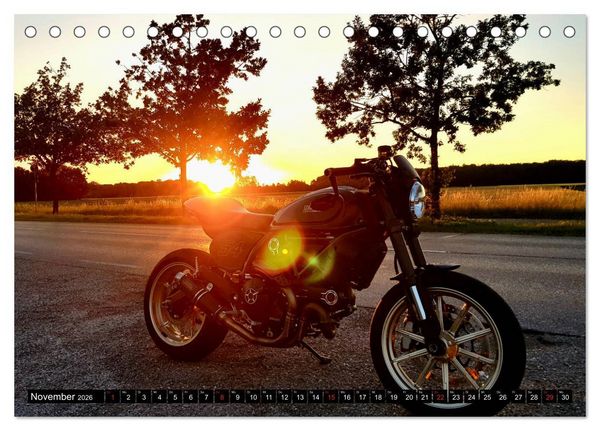 Produktbild: Scrambler Motorr&auml;der Individuell - Stylisch - Abenteuerlich (Tischkalender 2026 DIN A5 quer), CALVENDO Monatskalender