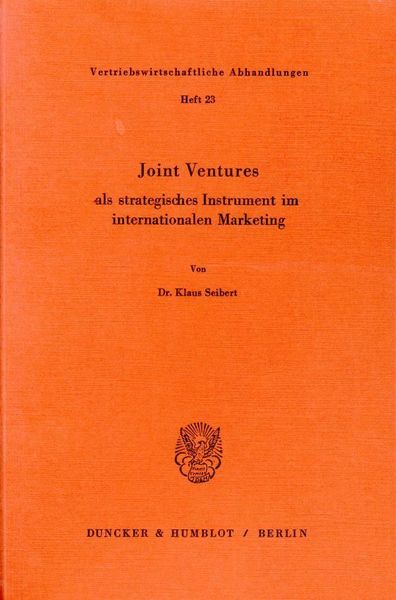 Produktbild: Joint Ventures als strategisches Instrument im internationalen Marketing.