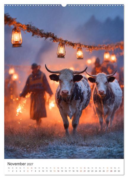 Produktbild: Die Liebe zur Kuh (Wandkalender 2027 DIN A2 hoch), CALVENDO Monatskalender
