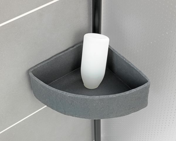 Produktbild: Teleskop-Eckregal Mod. Villata, mit 3 K&ouml;rben aus hochwertigem Polyresin