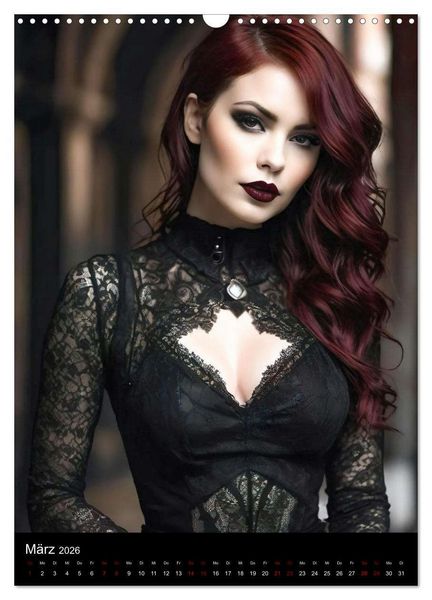 Produktbild: Wundersch&ouml;ne Gothic Divas (Wandkalender 2026 DIN A3 hoch), CALVENDO Monatskalender